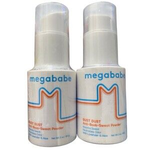 2 Megababe Bust Dust Anti Boob Sweat Breast Powder HigHly Rated Aloe New full sz